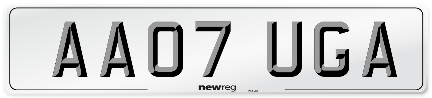AA07 UGA Number Plate from New Reg